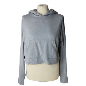 Fabletics Women's Cropped Lightweight Drapey Ash Grey Performance Hoodie M